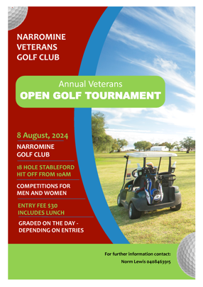 Narromine Veterans Golf Annual Golf Tournament 